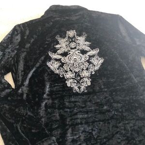 Crushed Velvet Button-Up Shirt